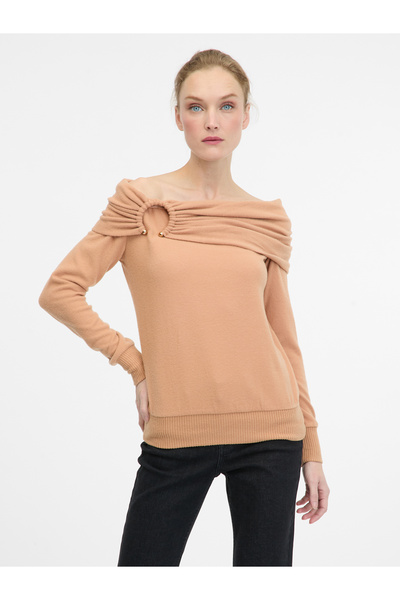 ORSAY Light brown T-shirt with long sleeves