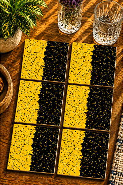 JHAAR Modern Design Set of 6 Coasters - Uv Printing Mdf - 10X10 cm