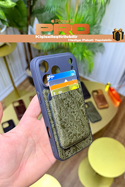 CüzCan iPhone 17 Pro Uyumlu Hakiki Deri Magsafe Kartlıklı Premium Kılıf - 4 K...