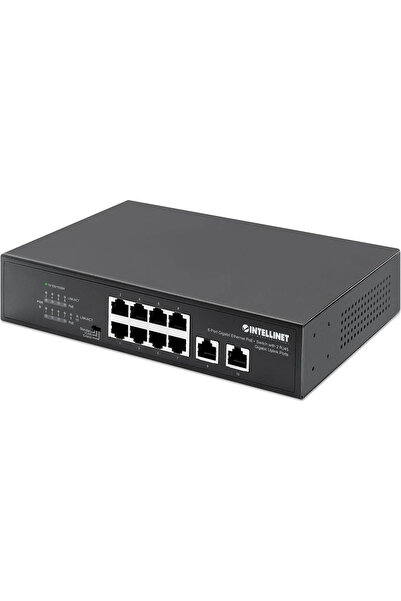 Intellinet 561402 Switch Gigabit 8x RJ45 PoE+, 2x RJ45 Uplink