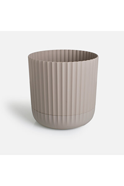Zumzeria Ghiveci de flori din plastic cu tavă integrată Bej Ø20x19.5cm - 4.6L