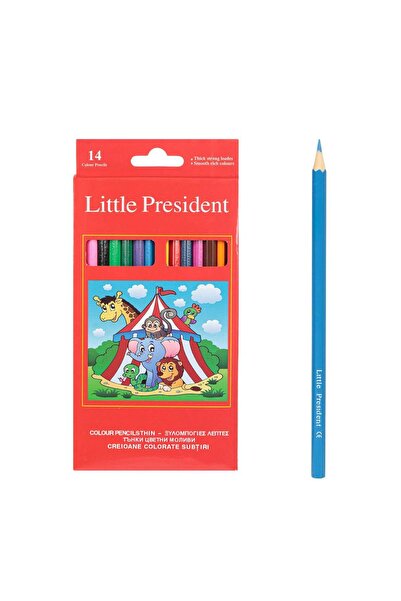 Little President Thin Colored Pencils Set - 14pcs
