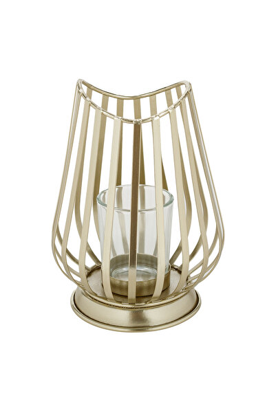 Zumzeria Suport decorativ de Crăciun oval auriu pentru lumânări, cu suport pe...