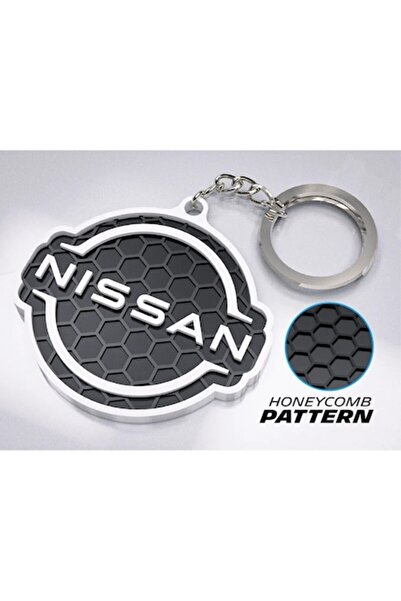 OEM Premium Car Keychain, Nissan – 3D Design with Honeycomb Texture