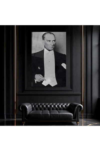 NERZEN HOME Atatürk Portresi Premium Dekoratif Cam Tablo