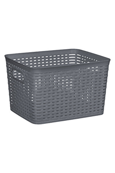 Zumzeria Gray Storage Basket with Handles 16L