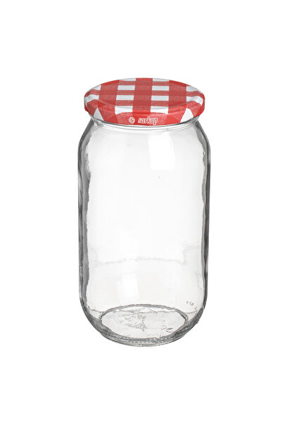 Zumzeria Borcan de sticlă cu capac roșu în carouri 1000ml