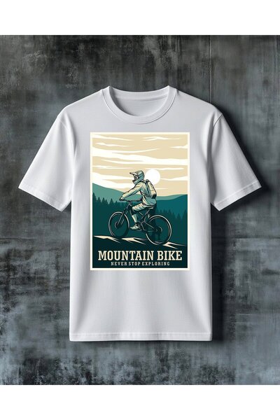COMVİCHO Mountain Bike Kesfet Printed Oversize T-Shirt