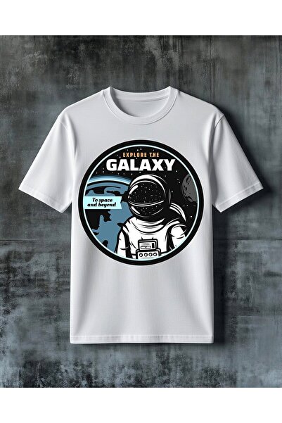 COMVİCHO Explore Galaxy Astronaut Printed Oversize T-Shirt