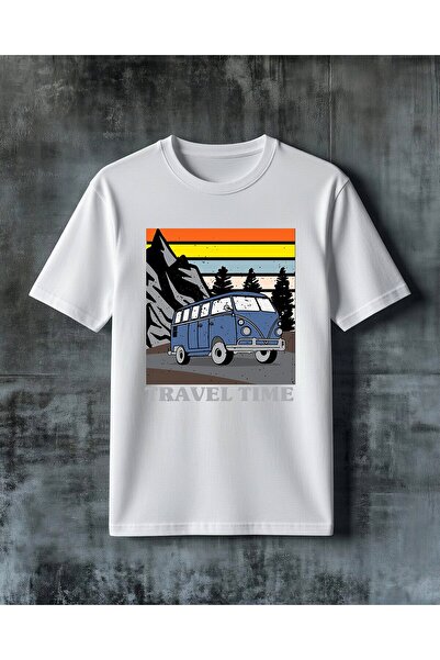 COMVİCHO Travel Time Minibus Printed Oversize T-Shirt