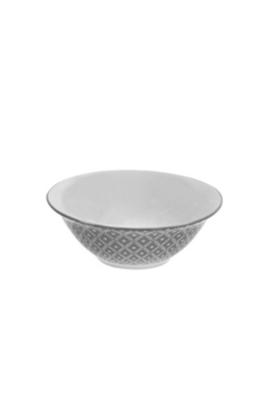 Zumzeria White Porcelain Bowl with Gray Pattern 450ml