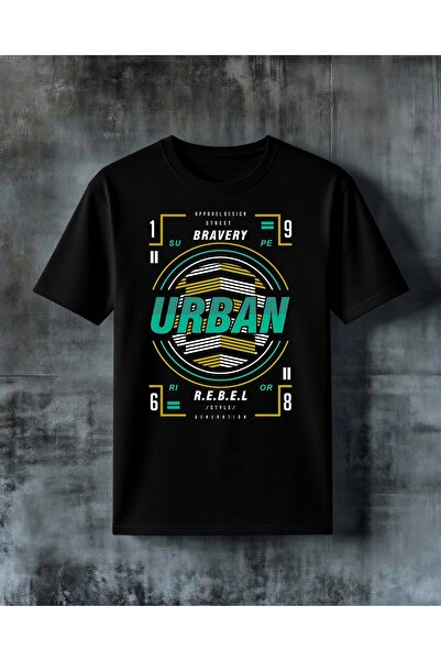 COMVİCHO Urban Logo Design Printed Oversize T-Shirt
