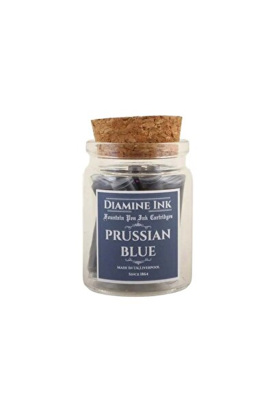 Diamine Mantar Kapak Cam Şişe 12'li Kartuş Seti Prussian Blue