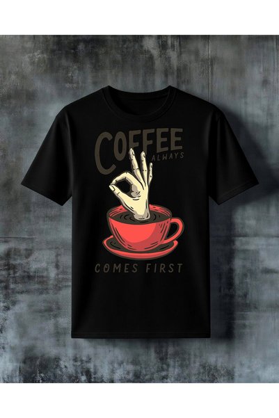 COMVİCHO Coffee Always Red Cup Printed Oversize T-Shirt