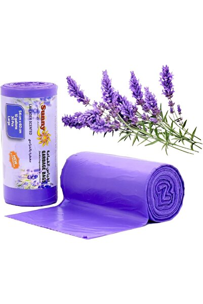 Sunny Your Bright choice Lavender Scented Garbage Bags 10 Gallons – 3 Rolls (90 Bags Total) 54×60 cm Strong Disposable Trash Bags for Kitchen, Office & Household Waste Bin Liners
