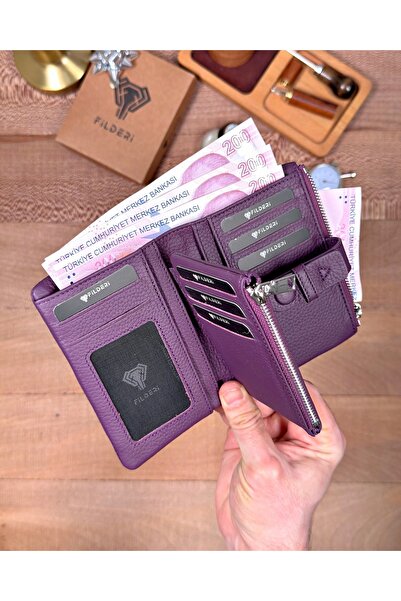Fil Deri Genuine Leather Multi-Compartment Zippered Magnetic Women's Wallet 2149