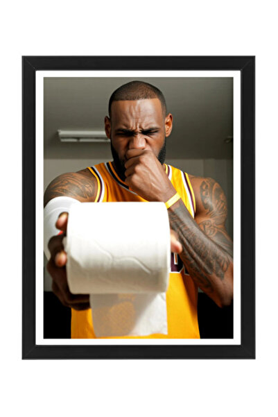 Boomah Accessories Lebron James Funny Bathroom Framed Poster 30x40 cm – Toile...