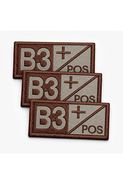 brodezcu Set of 3 patches, emblems, Embroidered badges blood group B3 Positiv...