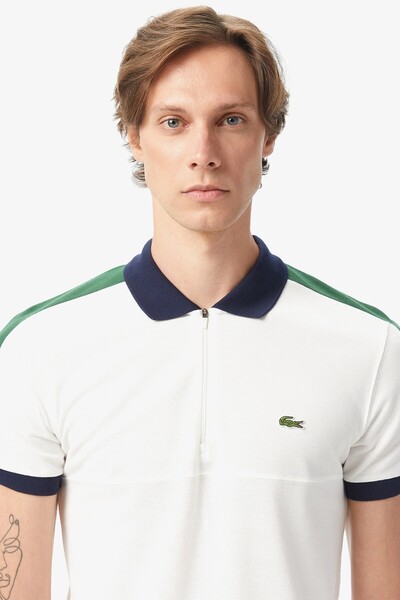 Lacoste Men's Regular Fit Zippered Polo T-Shirt Men's Zippered Polo Collar Co...