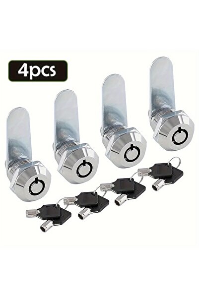 Choice 4pcs 4-Pack 5/8 Inch Tubular Cam Locks Keyed Polished Metal Cam Lock f...