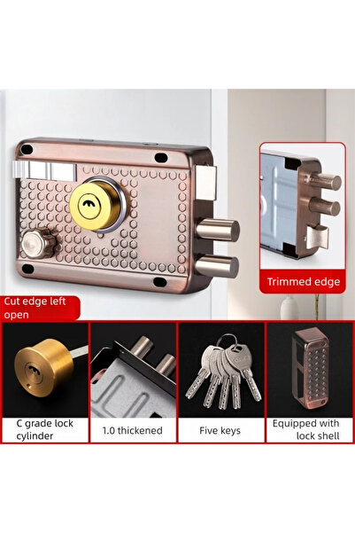 Choice3 left cut edge Exterior Stainless Steel Door Locks Security Anti-theft...