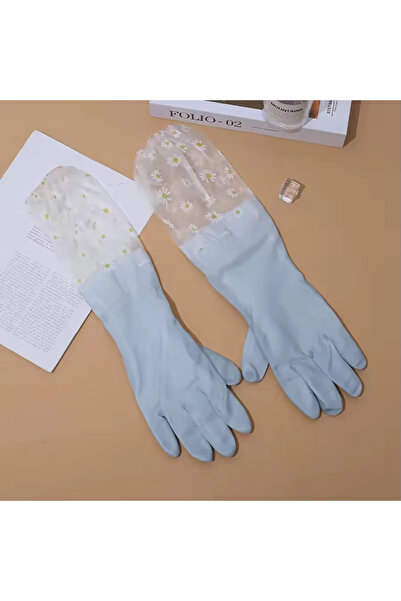 Choice1 A pair-Blue 1 Pair Gloves Long Sleeve Reusable Dishwashing Gloves Kit...