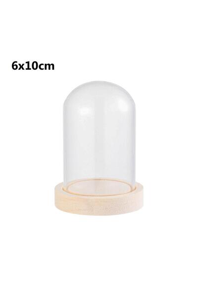 Choice4 6x10cm Glass Cloche Jar Display Stand Cover Terrarium Bottle with Woo...