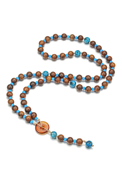 Choice ZJ15787 Retro Handmade Men's Necklace – Wood & Stone Beaded Chain with...