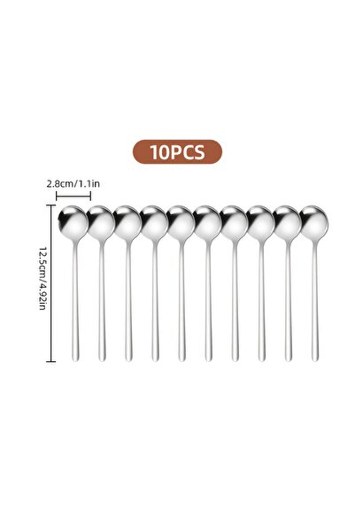 Choice1 Silver 10pcs 10pcs Stainless Steel Coffee Spoons, Dessert Spoons, Tea...