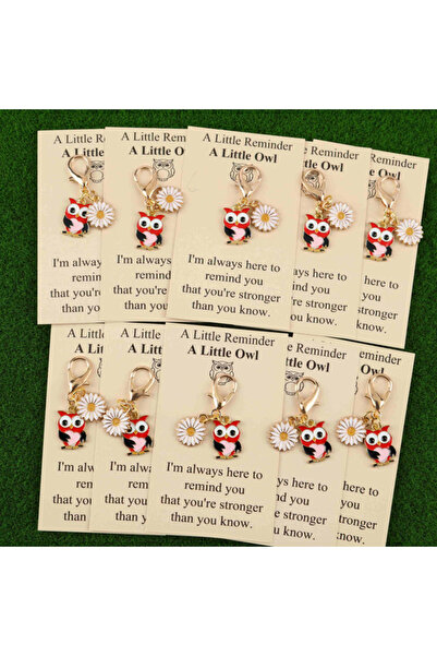 Choice1 10pcs 5/10pcs Cute owl paired with white daisy keychain set Belt“A li...