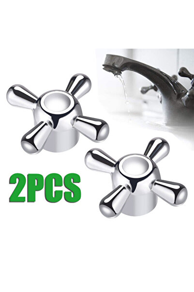 Choice 2pcs Cross Faucet Handle Knob With Mounting Screws Knob Handle Alloy R...
