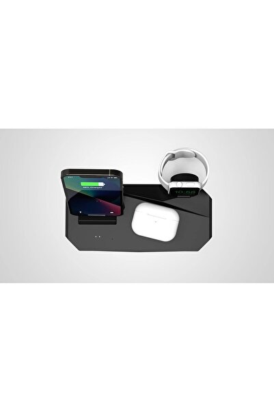 Twisted Minds 3 in 1 Wireless Charger, Sound Pickup RGB, 15W Fast Charging, Black