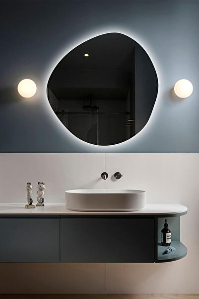 Fawdecor LED Işıklı Dekoratif Banyo Aynası – Özel Kesim Arkadan Aydınlatmalı ...