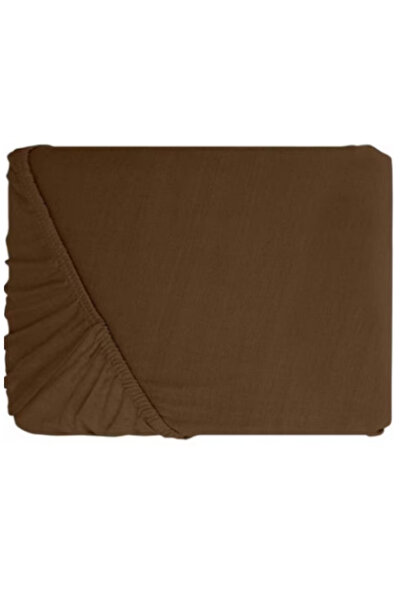 Studio Casa Mally Home Yuny Stretchy Sheet, 160 x 200 + 25 cm, Cotton, Brown