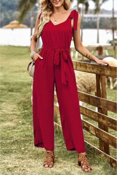 Wear Up بدلة أيروبين للنساء بياقة على شكل V وحزام على الخصر