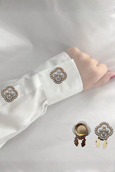 Atika Moda Kadın Kol Düğmeleri | Düğme Kapağı Broş | Düğme Klipsi (2 adet)
