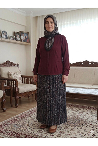 ARG Krep Kumaş Yazlık Pileli Etek (bel 108cm)