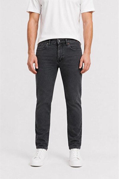CLASSİCS MEN Black Wood Men's Slim Fit Jean Trousers - 7690
