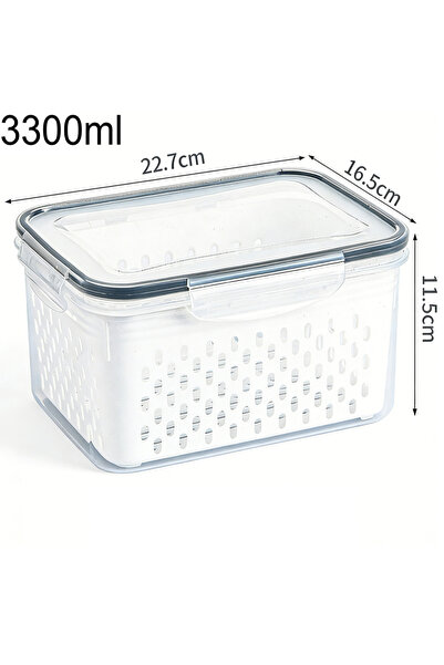 Choice5 3300ml 1pcs Refrigerator Food Storage Container with Filter Lid Keep ...