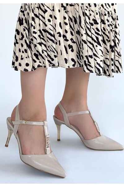 kendim fashion Ktan Beige Skin Heeled Shoes