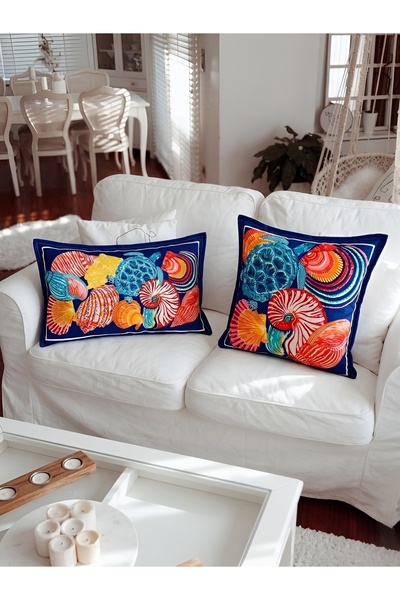 RahanDesign Vară - Set de 2 huse de pernă decorative reversibile, tematică ma...