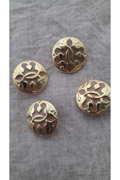 ILCARE Gold Plated Mineli Metal Button 22 mm 4 Pieces