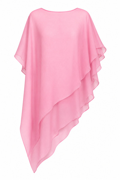 HAZELANNA Pink Asymmetrical Chiffon Blouse