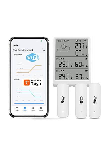 Choice1 R3 With 3 Sensors Tuya WiFi Weather Station Temperature Sensor Smart ...
