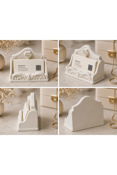 İKONİXPET Premium Jewelry Store Business Card Stand Desktop Organizer