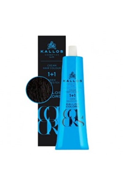 Kallos Vopsea Permanenta - Colors Cream Hair Colour, nuanta 1N Negru, 60 ml