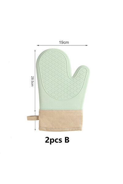 Choice3 2pcs B Anti-scald Oven Gloves Thickened Silicone Insulation Non-slip ...