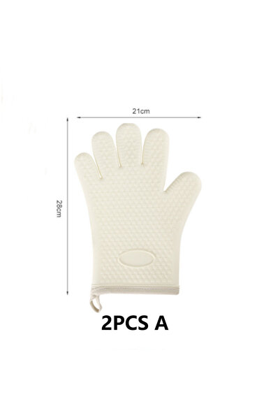 Choice1 2pcs A Anti-scald Oven Gloves Thickened Silicone Insulation Non-slip ...