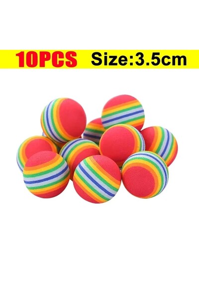 choice2 S 10PCS 10-30Pc Colorful Cat Toy Ball EVA Bite-Resistant Elastic Rain...