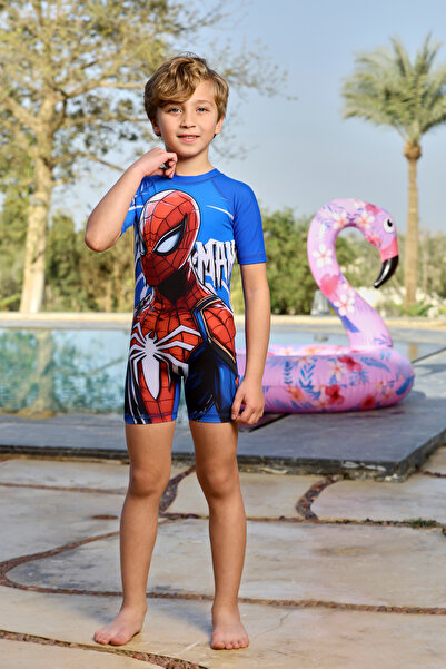 None Boys' One-Piece Cartoon Print Swimsuit